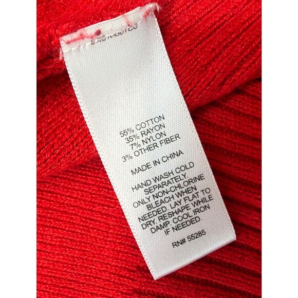 Express Womens Sweater Size S Red Long Sleeve Pullover Minimalist - Picture 6 of 6